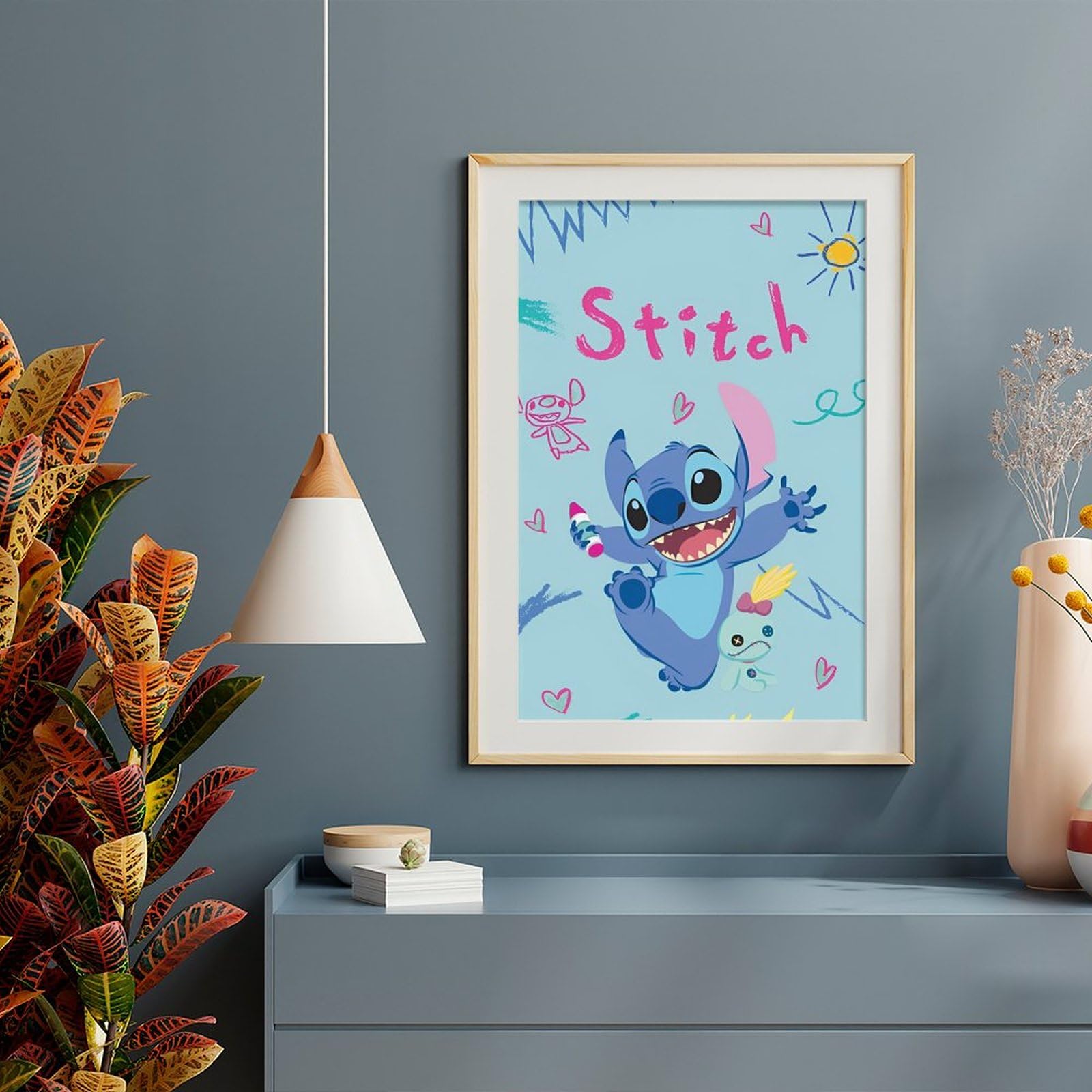 Amazon｜スティッチ ポスター 絵画 インテリア 壁紙用 壁紙 アート